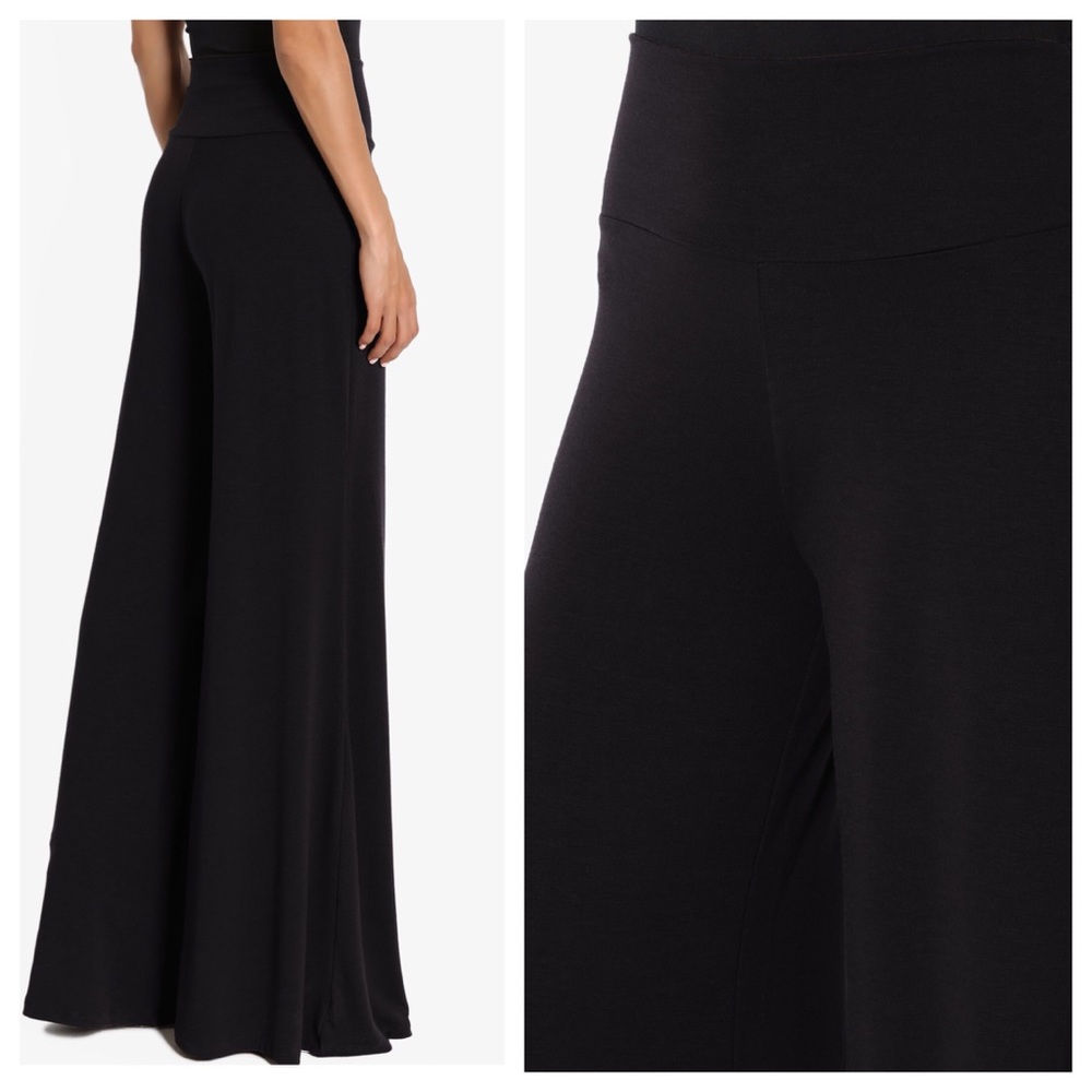 Black basic palazzo pants - Picture 2 of 2